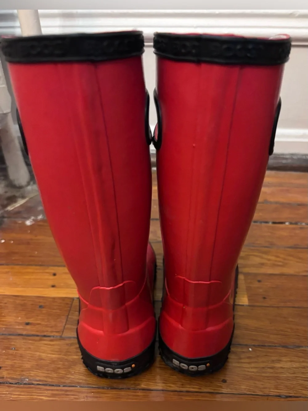 BOGS Kids Red Rain Boots Waterproof Youth Size 10